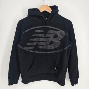 New Balance Kids Large 14/16 Black Graphic‎ Pullover Hoodie Sweatshirt hooded